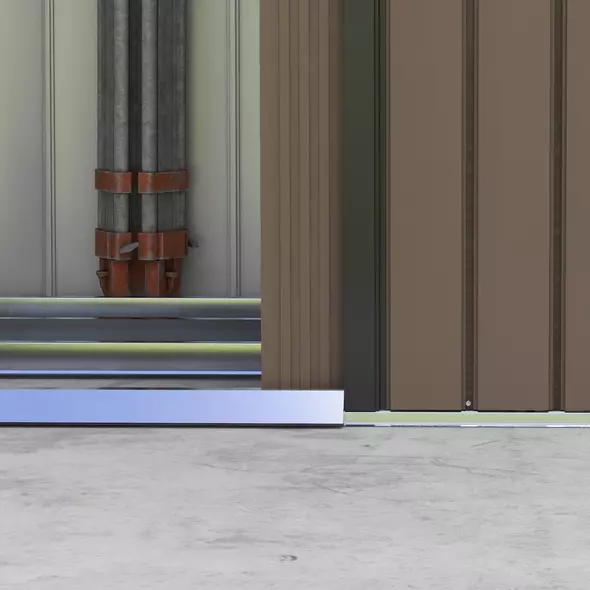 Outsunny 7 x 4ft Metal Garden Shed, Outdoor Storage Tool House with Ventilation Slots, Foundation Kit and Lockable Double Doors, Brown - 9