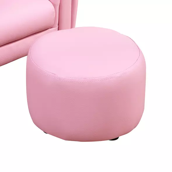 HOMCOM Toddler Chair Single Seater Kids Sofa Set, 54 x 42 x 41cm, Kids Sofa with Stool, Pink - 7