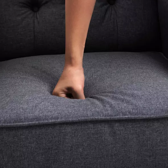 HOMCOM Recliner Armchair, Vintage Reclining Chair with Nail Head Trim, Wingback Chair with Button Tufted Back and Footrest, for Living Room, Dark Grey - 7