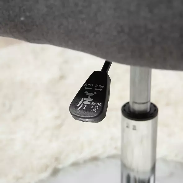 HOMCOM Swivel Linen Fabric Accent Chair for Living Room Contemporary Vanity Armchair with Adjustable Height Thick Cushion Lumbar Support Armrest for Bedroom Office Dark Grey - 7