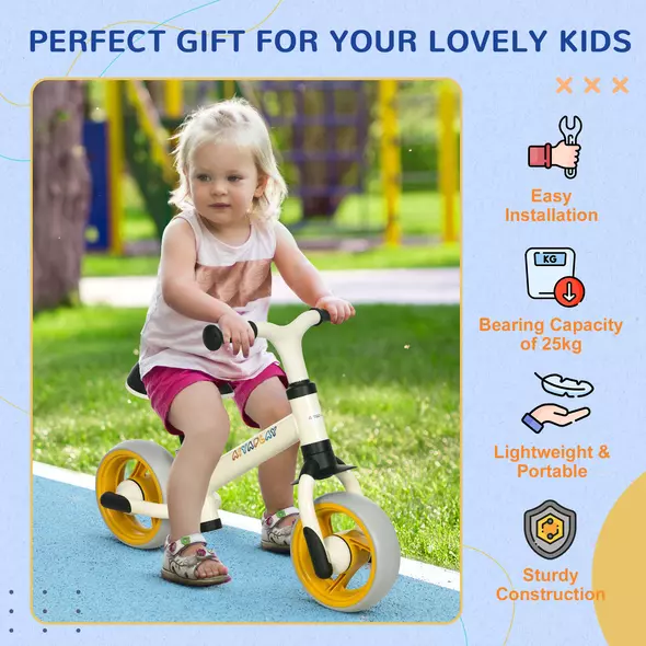 AIYAPLAY 8" Balance Bike, Lightweight Training Bike for Children, with Adjustable Seat, EVA Wheels, Easy installation - Orange - 6