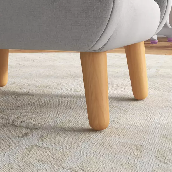 ZONEKIZ Kids Armchair Toddler Sofa Children Chair with Arm Rest, Wooden Frame, Velvet, PP Legs, Cloud Shape, for Ages 1.5-3 Years - Grey - 9