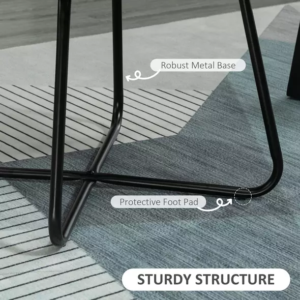 HOMCOM Modern Arm Chair Upholstered Accent Chair with Metal Base for Living Room Grey - 6