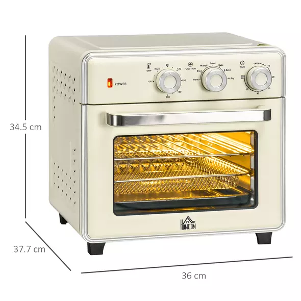 HOMCOM 20L 90-230℃ Mini Electric Oven - Cream - 3