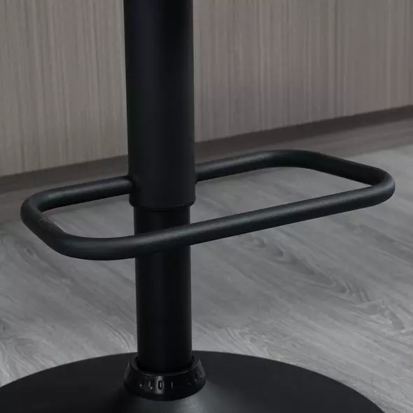 HOMCOM Retro Bar Stools Set of 2, Adjustable Kitchen Stool, Upholstered Bar Chairs with Back, Swivel Seat, Light Khaki - 9