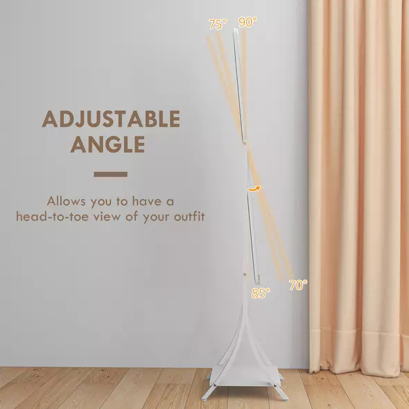 HOMCOM Free Standing Dressing Mirror with LED Lights, Full Length Mirror with 3 Temperature Colours and Storage Shelf - 6