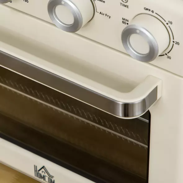 HOMCOM 20L 90-230℃ Mini Electric Oven - Cream - 9