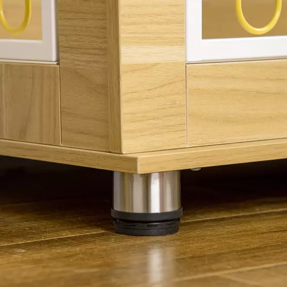 PawHut Dog Crate Furniture, Dog Cage End Table. with Soft Cushion, Double Door - Oak Tone - 8