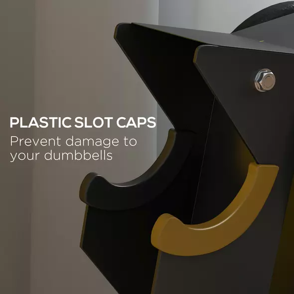 SPORTNOW Five-Tier Dumbbell Storage Rack, for Home Gym Exercise - Black - 5