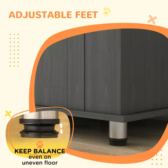 PawHut Dog Crate Table for Medium and Large Dogs with Magnetic Door for Indoor Use, 95 x 55 x 75 cm, Grey - 7