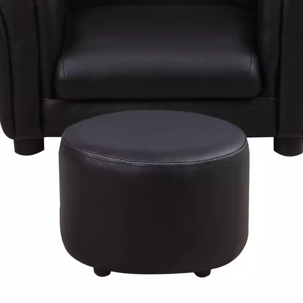 HOMCOM Toddler Chair Single Seater Kids Sofa Set, 54 x 42 x 41cm, Kids Sofa with Stool, Black - 9