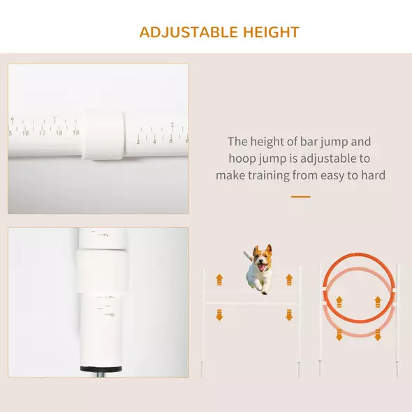 PawHut Dog Agility Training Equipment for Dogs with Carry Bag - Multicoloured - 5