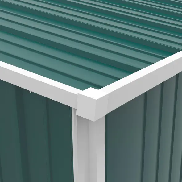 Outsunny 5.3 x 3.1ft Corrugated Steel Garden Shed - Green - 8