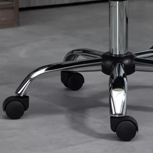 Vinsetto Computer Desk Chair, Mesh Office Chair with Adjustable Height and Swivel Wheels, Armless Study Chair, Beige - 9