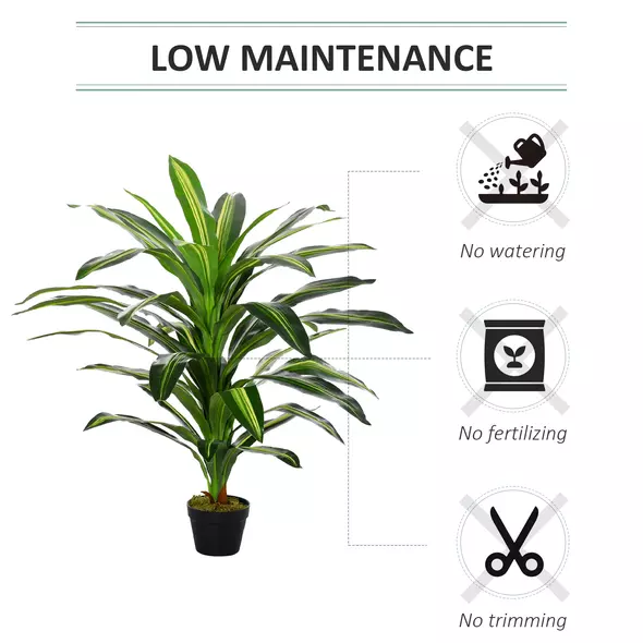 Outsunny Set of Two Artificial Dracaena Plants - 6