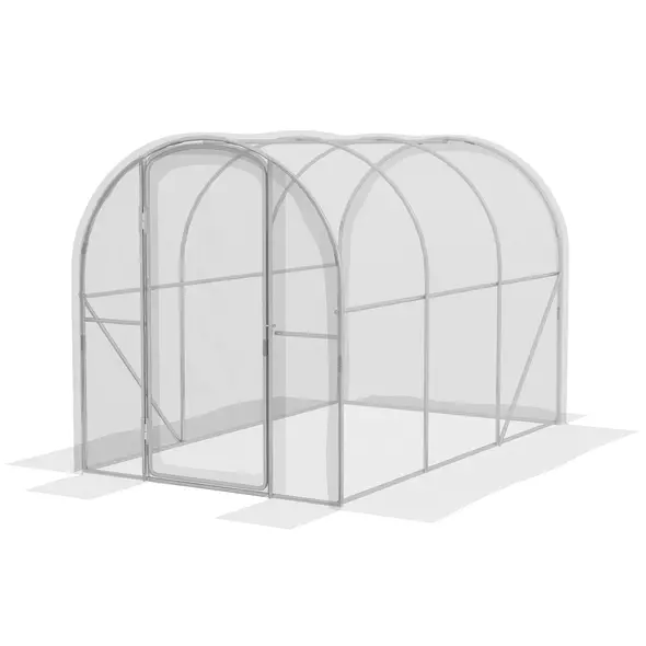 Outsunny Polytunnel Greenhouse Walk-in Grow House with PE Cover, Door and Galvanised Steel Frame, 3 x 2 x 2m, Clear - 1