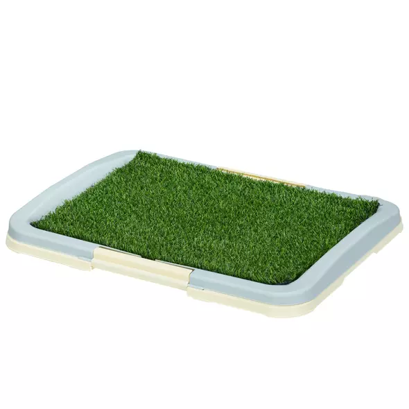 PawHut Puppy Training Pad, Indoor Portable Puppy Pad, with Artificial Grass, Grid, Panel, Tray, 63 x 48.5cm - 1