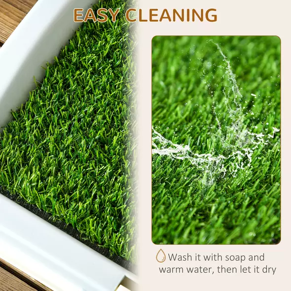 PawHut Puppy Training Pad, Indoor Portable Puppy Pad, with Artificial Grass, Grid, Panel, Tray, 63 x 48.5cm - 6