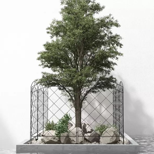 Outsunny Steel Decorative Outdoor Picket Fence Panels Set of 4, Black - 7