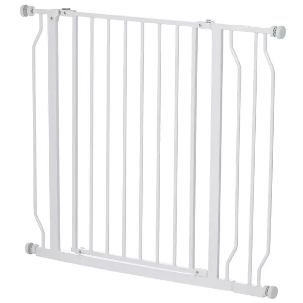PawHut Wide Dog Safety Gate, with Door Pressure, for Doorways, Hallways, Staircases - White - 1