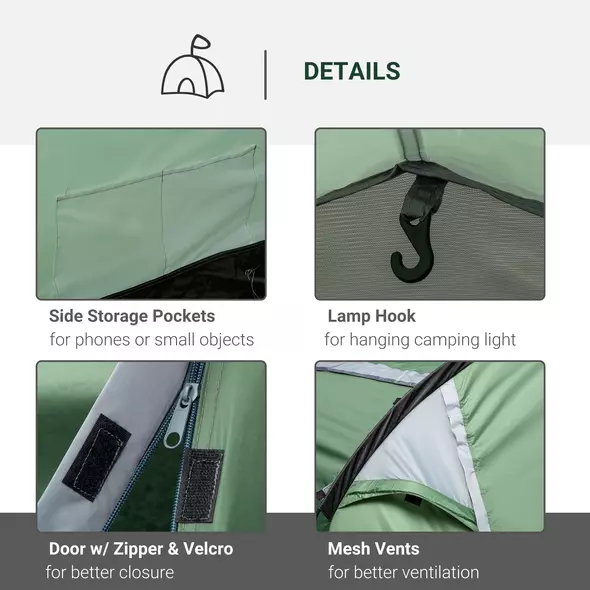 Outsunny Three-Man, Two-Room Tent - Green - 5
