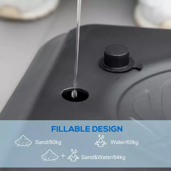 SPORTNOW Height Adjustable Basketball Stand Net Set System, Freestanding Basketball Hoop and Stand w/ Wheels, 200-305cm - Black - 7