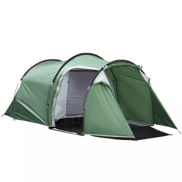 Outsunny Three-Man, Two-Room Tent - Green - 1
