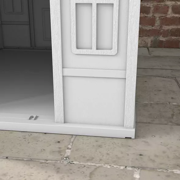 PawHut Plastic Weather-Resistant Dog House, for Indoors and Outdoors, Large Dogs - Grey - 9