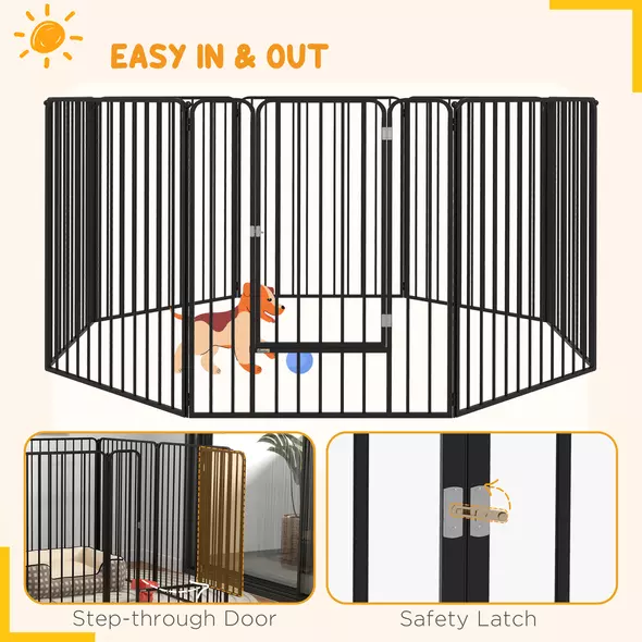 PawHut 100cm 8 Panels Heavy Duty Dog Pen, Pet Playpen for Indoors, Outdoors, Small, Medium, Large Dogs - 7