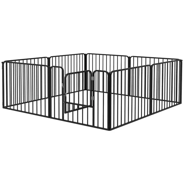 PawHut 60cm 8 Panels Heavy Duty Dog Pen, Pet Playpen for Indoors, Outdoors, Small Dogs - 1