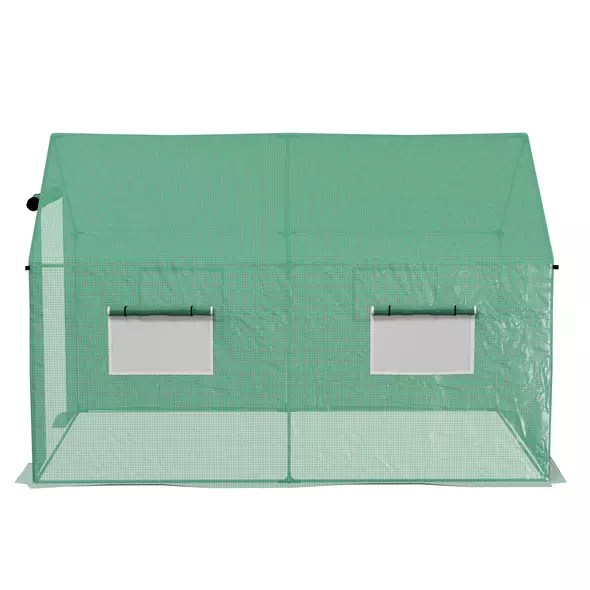 Outsunny Polyethylene Walk-in Polytunnel Greenhouse, 2 x 3(m), Green - 9