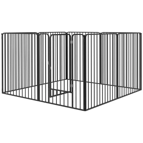 PawHut 100cm 8 Panels Heavy Duty Dog Pen, Pet Playpen for Indoors, Outdoors, Small, Medium, Large Dogs - 1