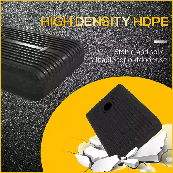 Outsunny Heavy Duty Parasol Base Plastic Umbrella Stand for Cantilever Banana Parasol with Wheels, Water and Sand Filled - 6