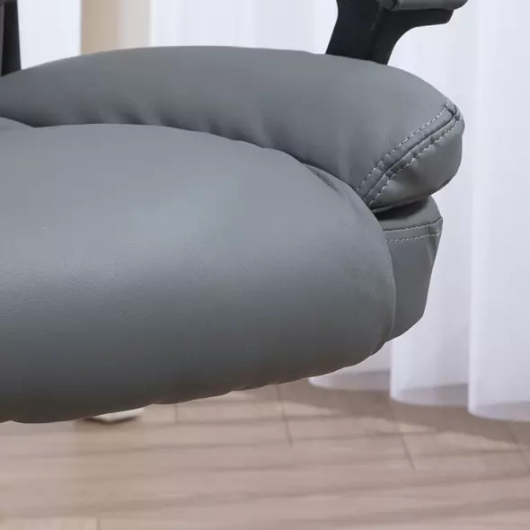 HOMCOM Office Chair, Computer Desk Chair, Mid Back Executive Chair with Adjustable Height and Swivel Rolling Wheels for Home Study, Dark Grey - 8