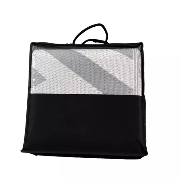 Outsunny Plastic Straw Reversible RV Outdoor Rug with Carry Bag, 182 x 274cm, Grey and Cream - 9