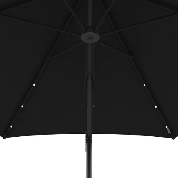 Outsunny 3(m) Solar LED Cantilever Parasol - Black - 9