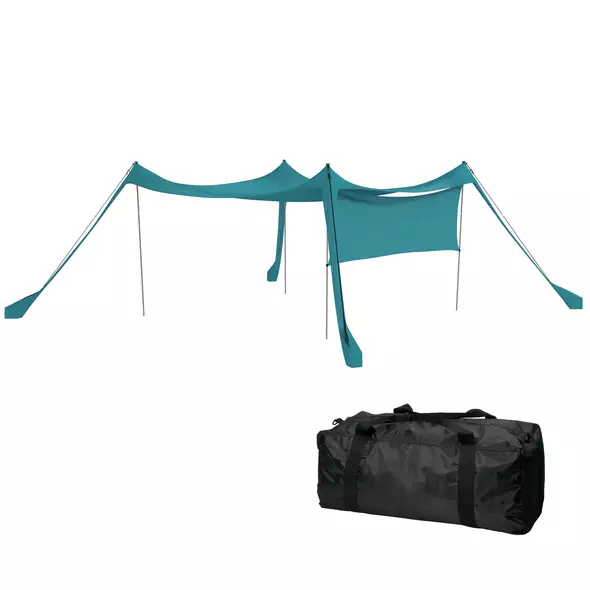 Outsunny Beach Tent Event Shelter with Detachable Sidewall and Carry Bag, for Camping, Trips, Fishing, Picnics, Sky Blue - 1