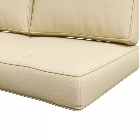 Outsunny 2 Seater Back and Seat Cushion Pillows Replacement, Patio Chair Cushions Set for Indoor Outdoor, Beige - 8