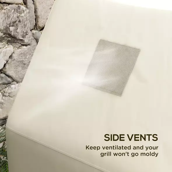 Outsunny 71W x 188Lcm PU Coated Protective Grill Cover - Beige - 6