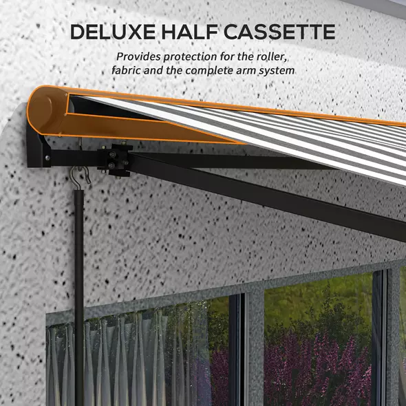 Outsunny 2.5 x 3.5m Aluminium Frame Electric Awning, with Remote - Grey/White - 7