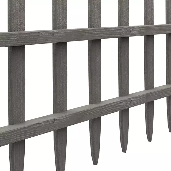 Outsunny 4PCs Wooden Garden Fencing Landscape Edging, Grey - 8