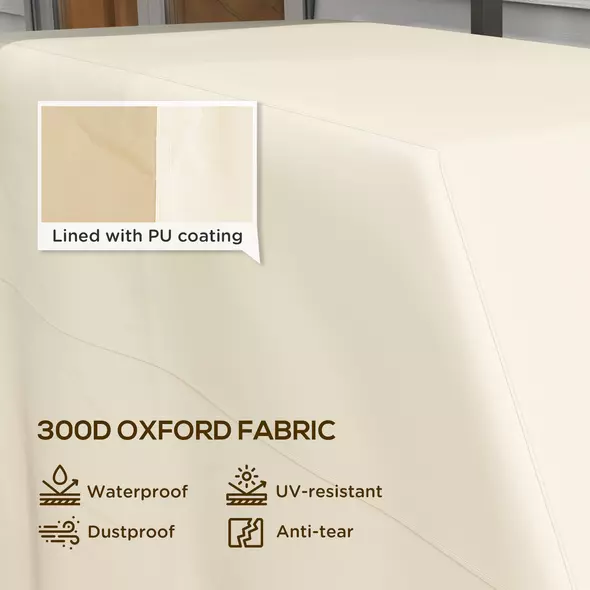 Outsunny 71W x 188Lcm PU Coated Protective Grill Cover - Beige - 4