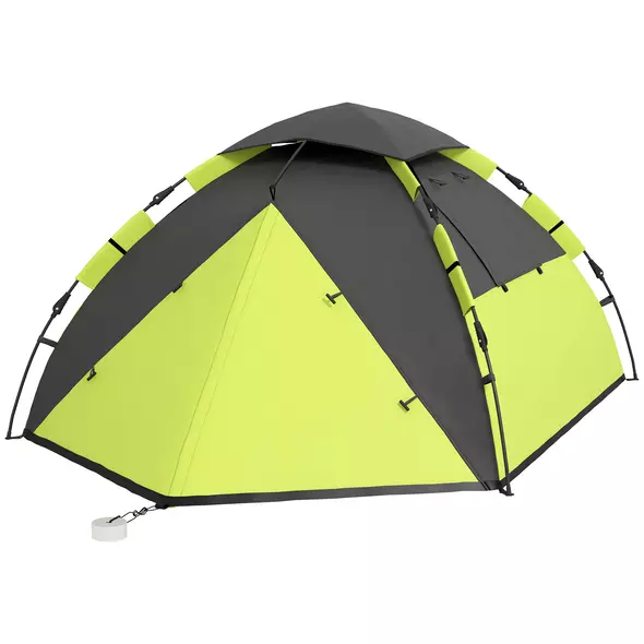 Outsunny Two-Man One Room Camping Tent, with Accessories - Green - 1