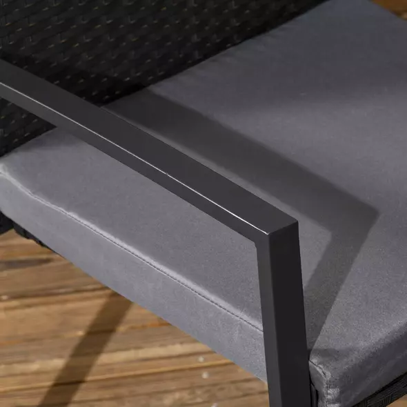 Outsunny Five-Piece Garden Dining Set, with Rattan Seat Chairs and Cushions - Black - 8