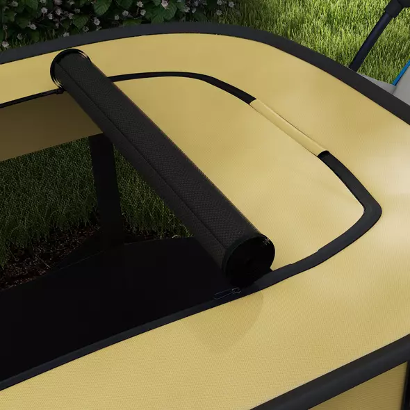 PawHut Foldable Dog Pen with Storage Bag for Indoor/Outdoor Use, Portable Pet playpen, with Ground Stakes - Yellow - 8