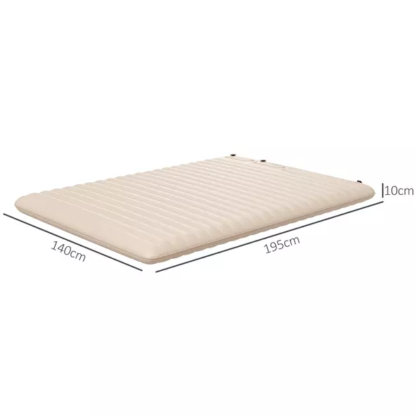 Outsunny Double Inflatable Mattress, with Built-In Pump - White - 3