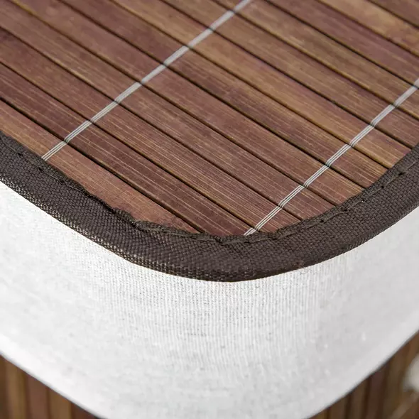 HOMCOM 100L Laundry Basket with Lid String Handles, 2 Section Collapsible Hamper Removable Lining Foldable Water-Resistant Dirty Clothes Storage, Brown - 9