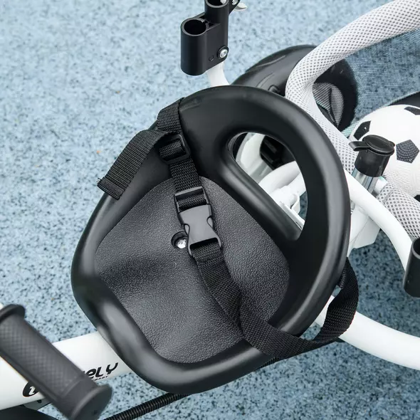 HOMCOM 6 in 1 Kids Trike with Parent Handle, Canopy, 5-point Safety Belt, Storage, Footrest, Brake, for 1-5 Years, Green - 8