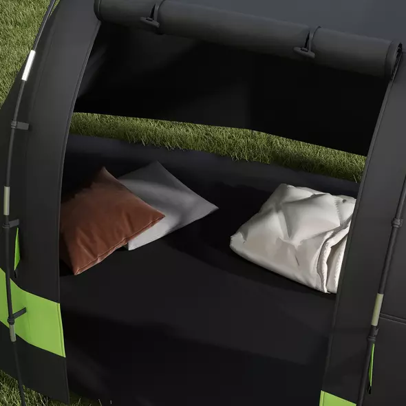 Outsunny Four Man, Two Room Blackout Tent, with Accessories - Black - 9