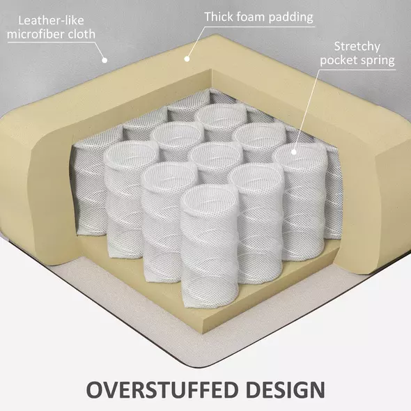 HOMCOM Leathaire Eight Massage Point Armchair, with Reclining Back - Light Grey - 8